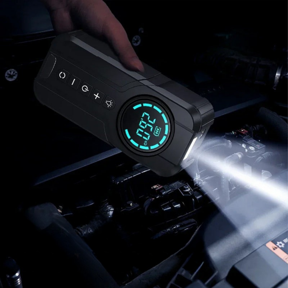 Kompakte Auto-Luftpumpe, Starthilfe, LED Licht