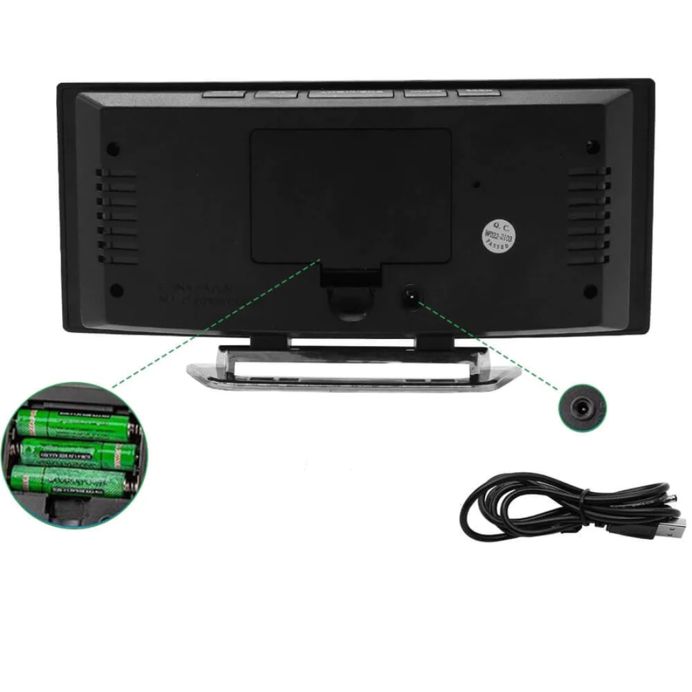 Curveon - LED-Digitalwecker mit gebogenem Display