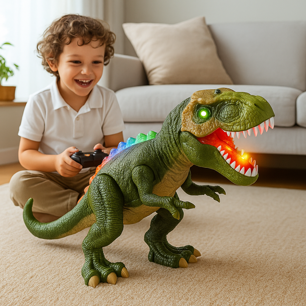 Dinosaurier RC Spielzeug, laufend, leuchtend, brüllend, Kinder