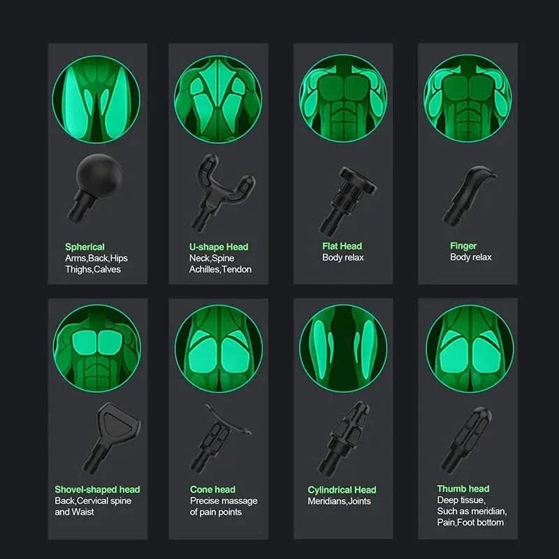 kaufsy | Elektrische Massagegun mit 8 Aufsätzen für Tiefengewebemassage