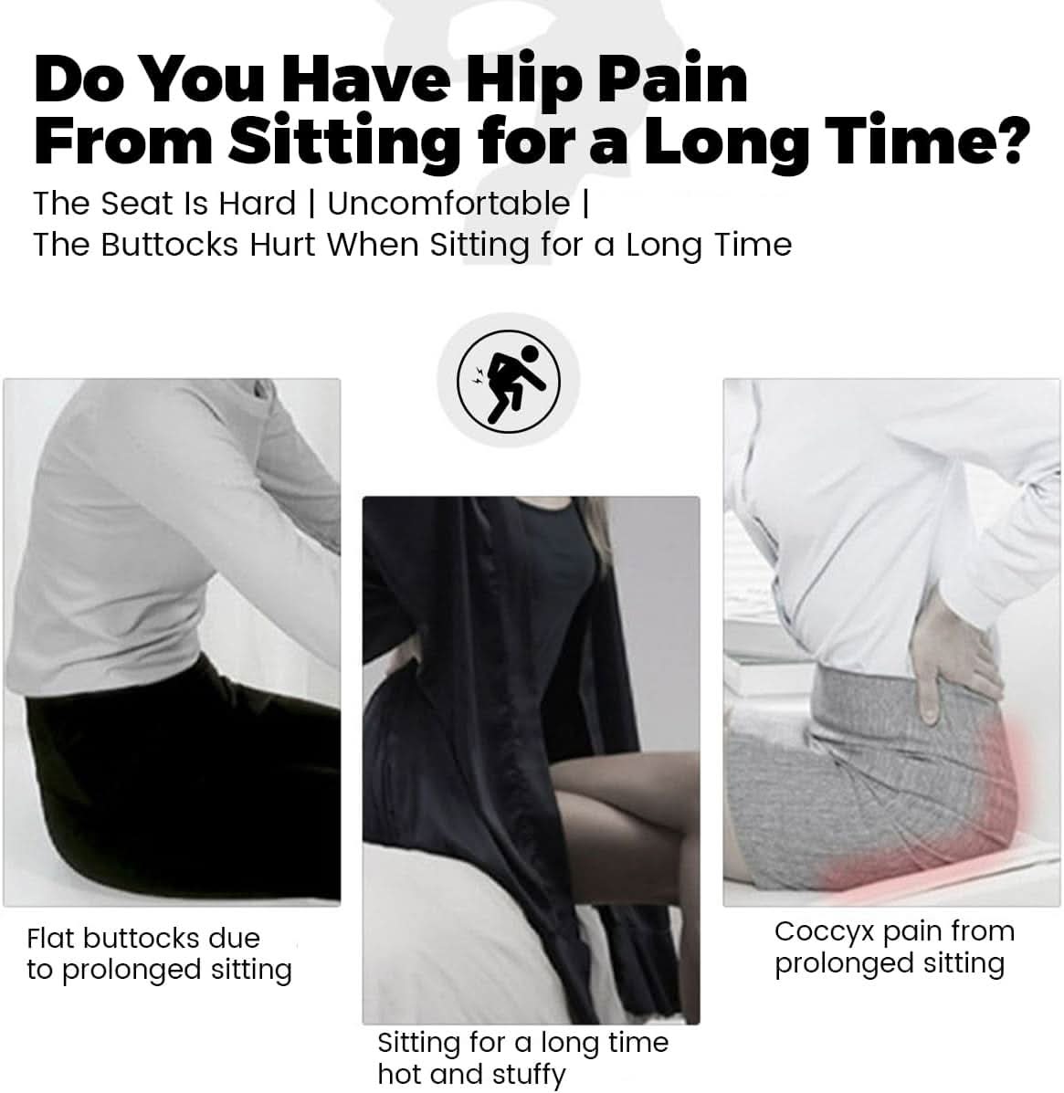 kaufsy | Ergonomisches Sitzkissen mit Lendenstütze für Büro, Auto & Reisen