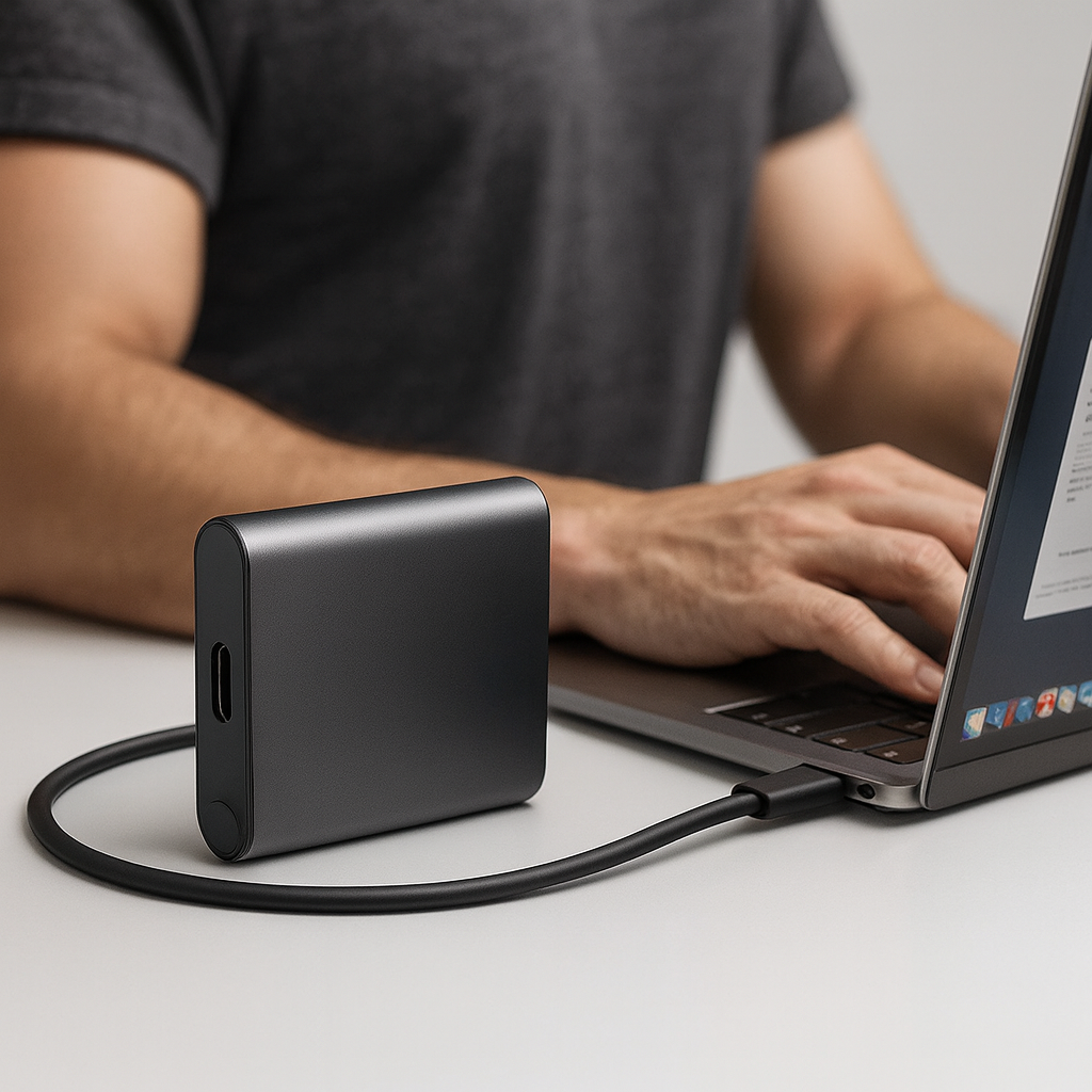 Externe SSD, tragbar, USB-C, Solid State Speicher