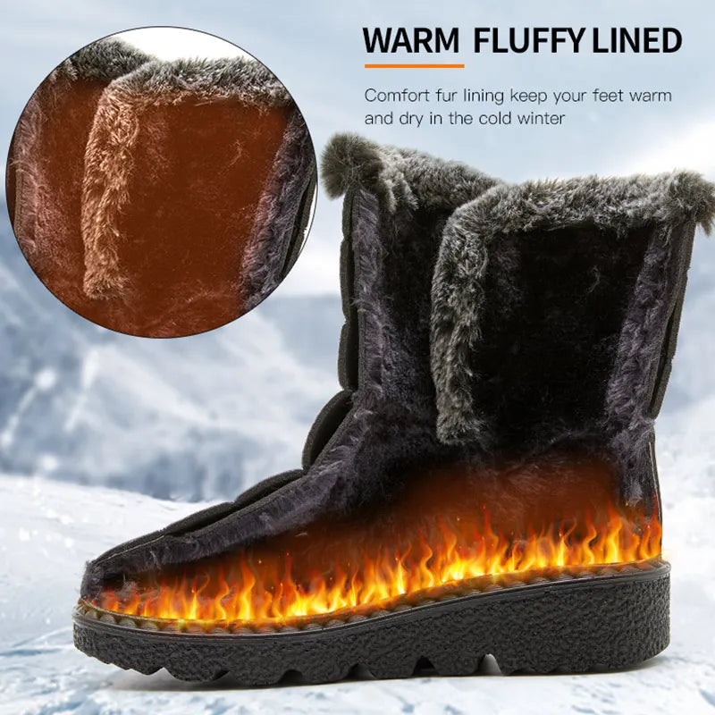 Fionara – Damen Winterstiefel wasserdicht mit Pelzfutter, knöchelhoch