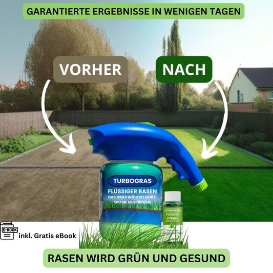 Turbogras - für gesunden und schnellwachsenden Rasen inkl. Gratis eBook für nachhaltige Gartenpflege