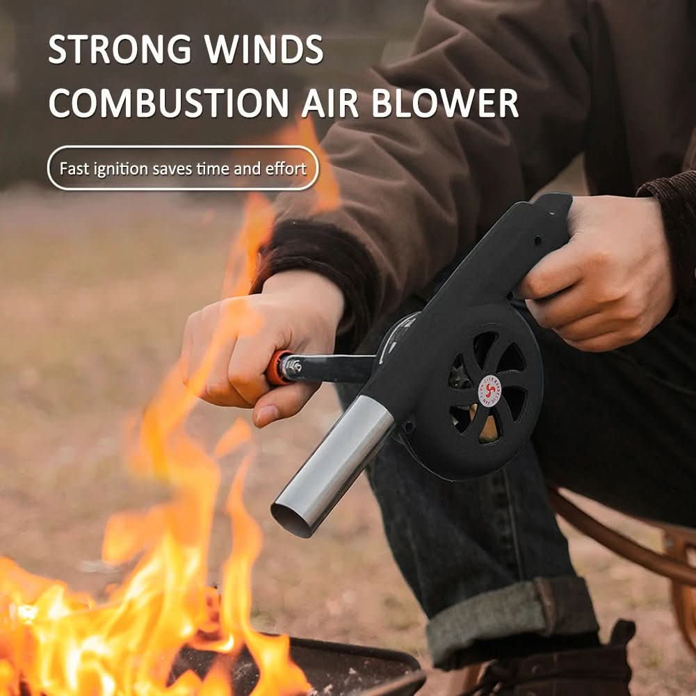 kaufsy | Tragbarer Handkurbel-Grillfan für einfaches Outdoor-Anheizen