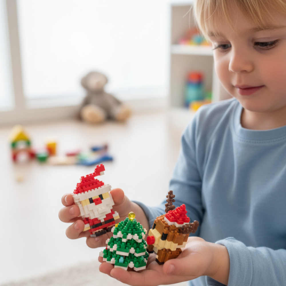 Weihnachts-Bausteine Set, kreative Baufiguren für Kinder