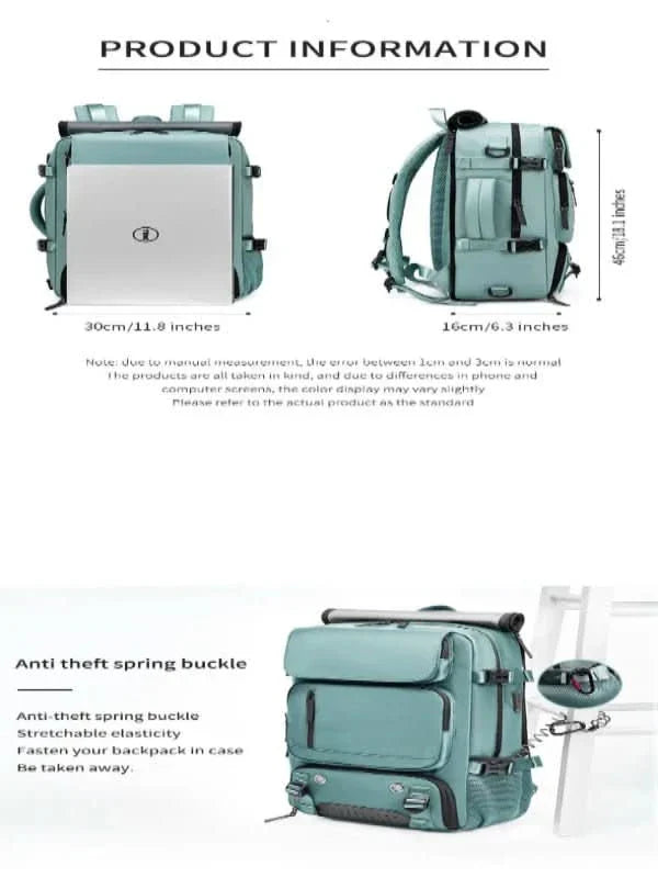 kaufsy | Großer wasserdichter Reiserrucksack mit USB-Anschluss