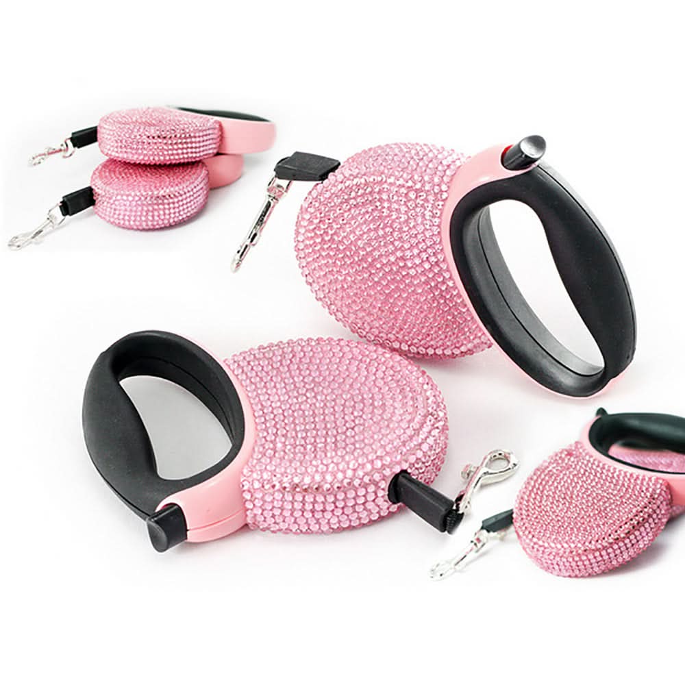 kaufsy | Luxus Rückzugsleine mit Strasssteinen für kleine Hunde und Katzen