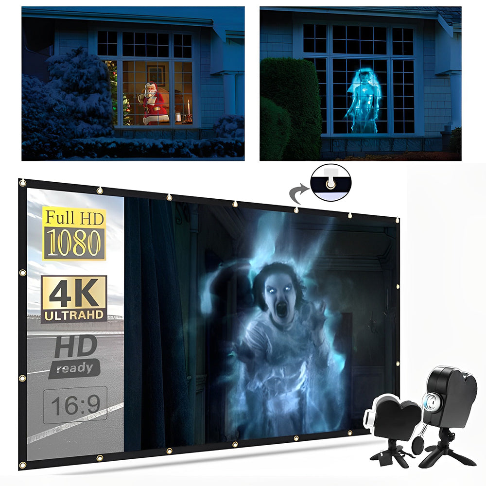 Halloween Holografischer Projektor, Fensterprojektion mit 12 Videos & Audio