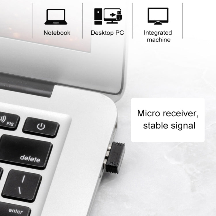 kaufsy | ET X-08 7-Tasten 2400DPI 2.4G Wireless Stille Gaming Maus mit USB-Empfänger & Farbige Hintergrundbeleuchtung (Schwarz)