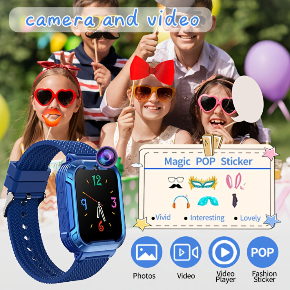Kinder Smartwatch, Touchscreen, USB wiederaufladbar, Bildungs- & Fitness
