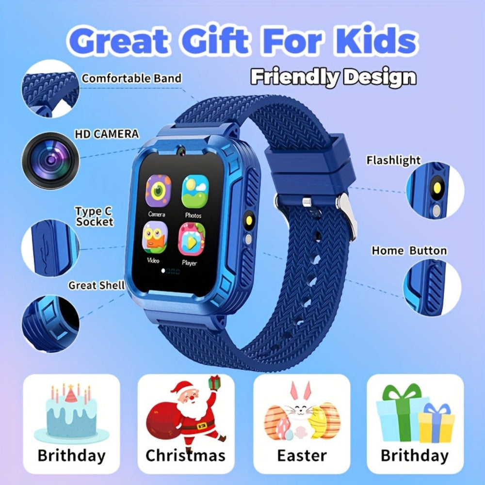 Kinder Smartwatch, Touchscreen, USB wiederaufladbar, Bildungs- & Fitness