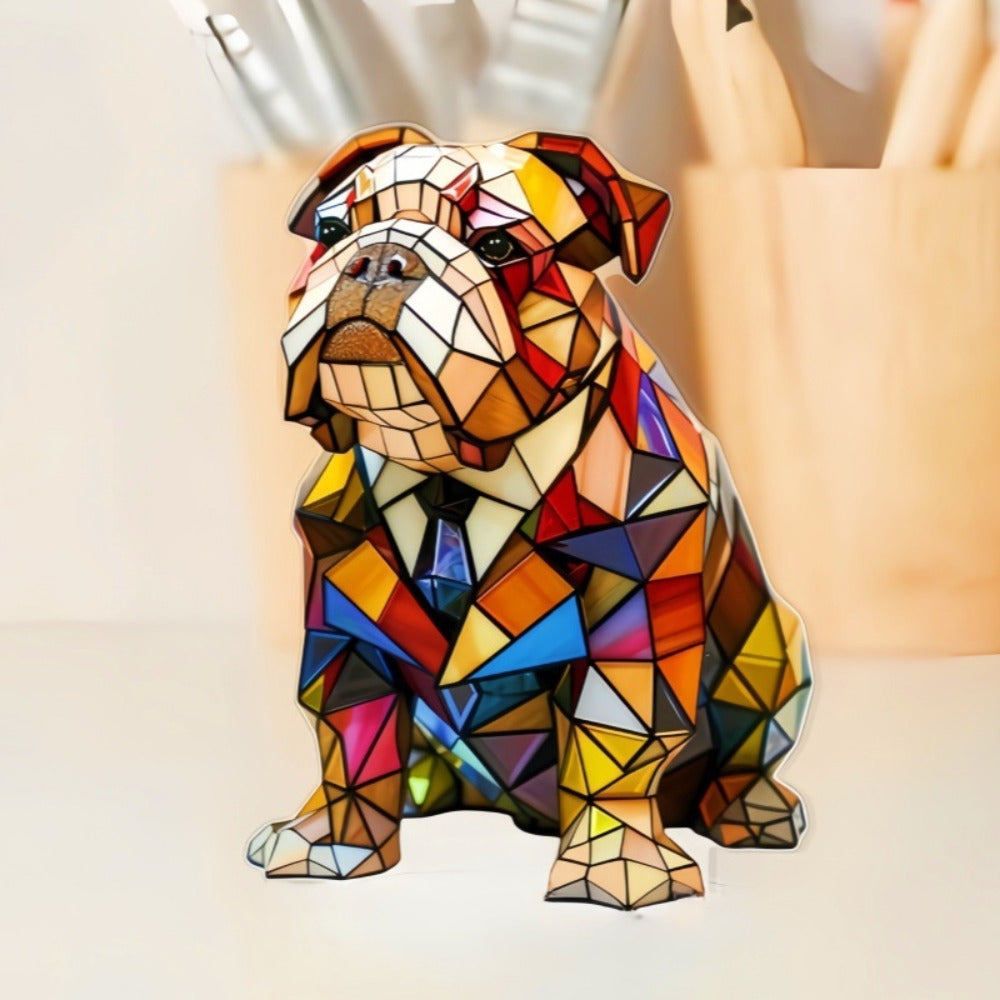 Hundelampe Bulldog Eleganz – Art Deco LED Lampe mit Hundemotiv für Wohnzimmer & Büro