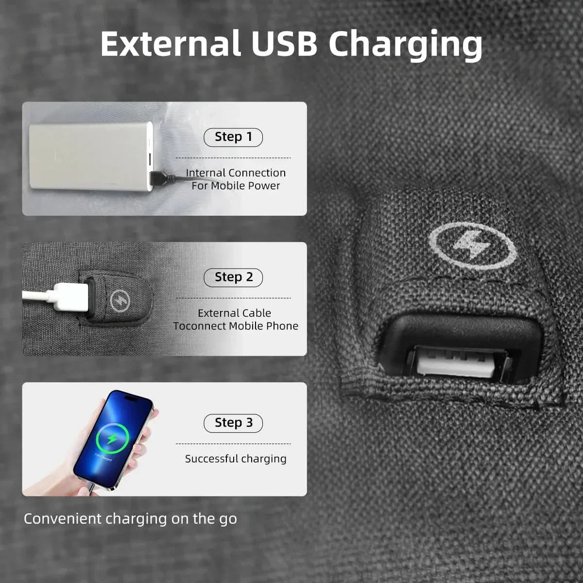 kaufsy | Multifunktionaler Rucksack für draußen mit USB-Anschluss