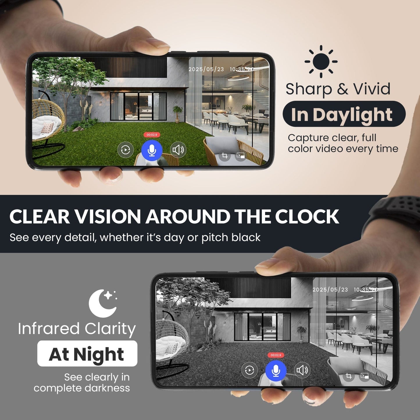 Kabellose Video-Türklingel mit KI-Bewegungserkennung & Audio