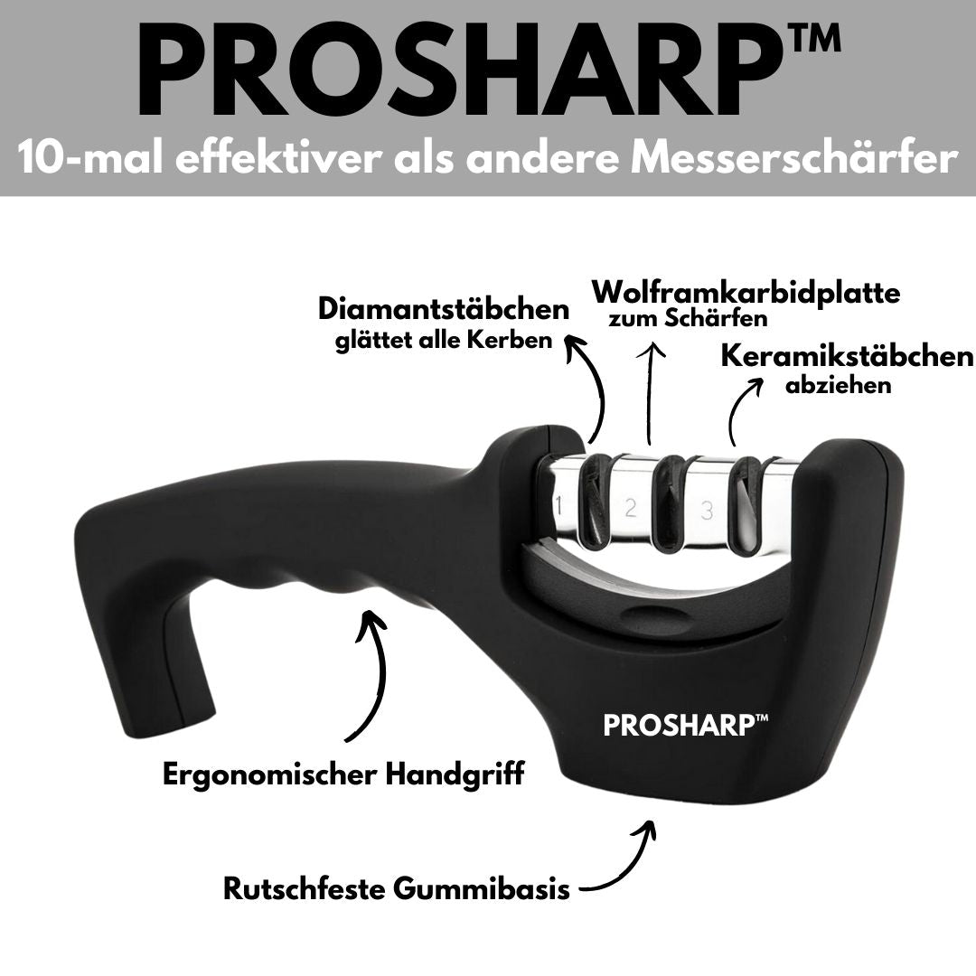 ProSharp - professioneller, Keramikstein-Messerschärfer mit 3 Stufen