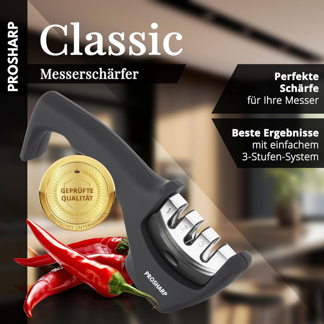 ProSharp - professioneller, Keramikstein-Messerschärfer mit 3 Stufen