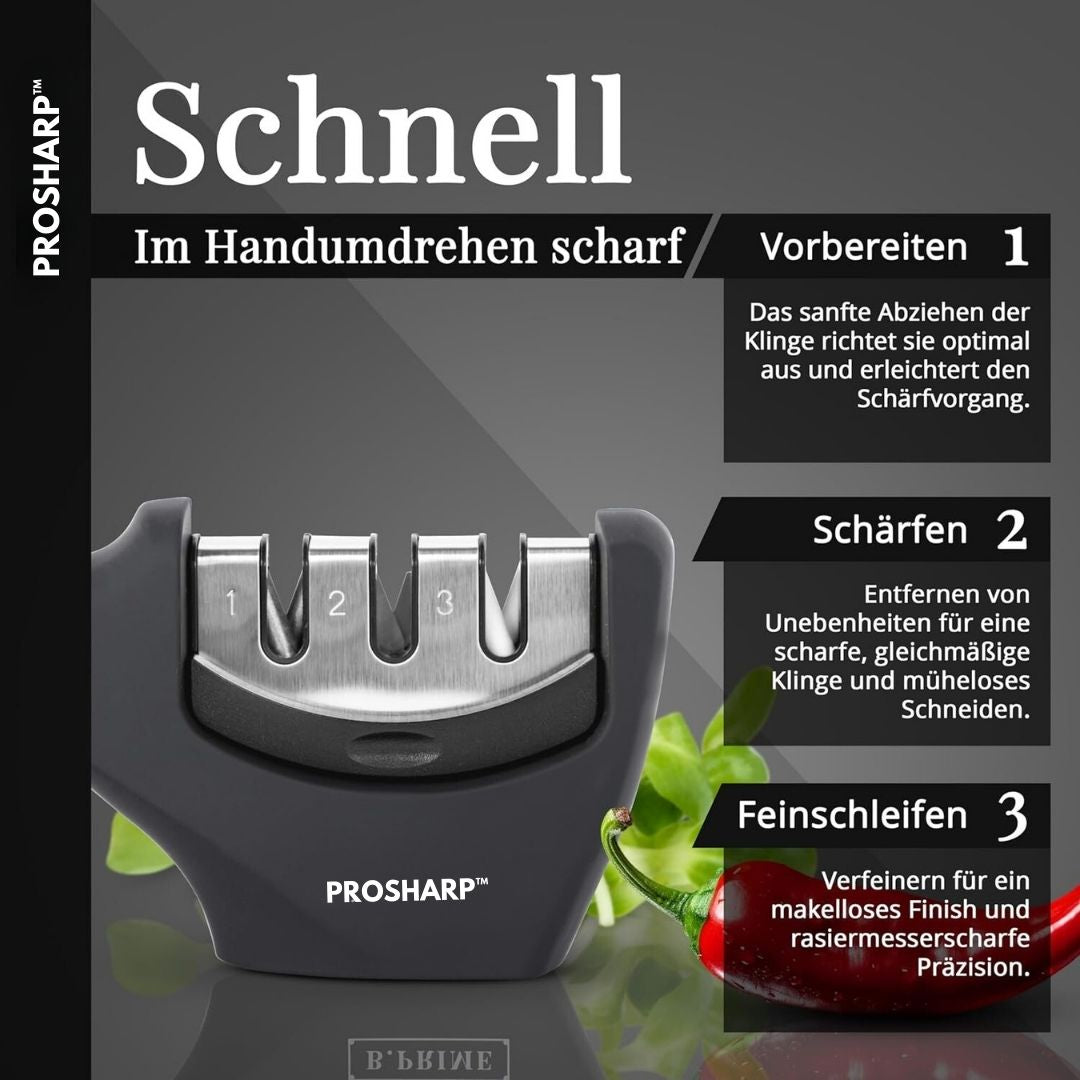 ProSharp - professioneller, Keramikstein-Messerschärfer mit 3 Stufen