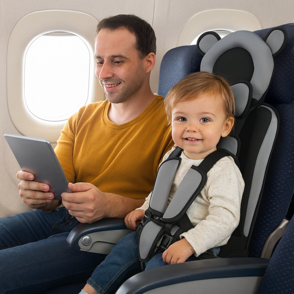 Tragbarer Baby-Reisesitz-Gurt, Auto & Flugzeug, sicher & faltbar