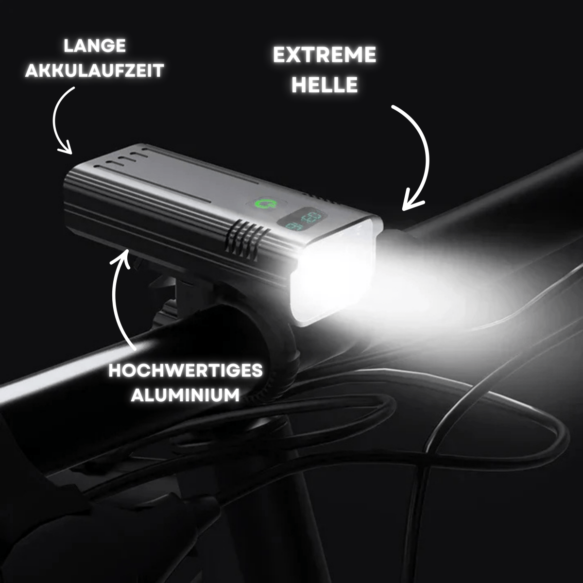 kaufsy | LED-Fahrradleuchte mit 5000 Lumen für maximale Sicherheit beim Fahren in der Nacht