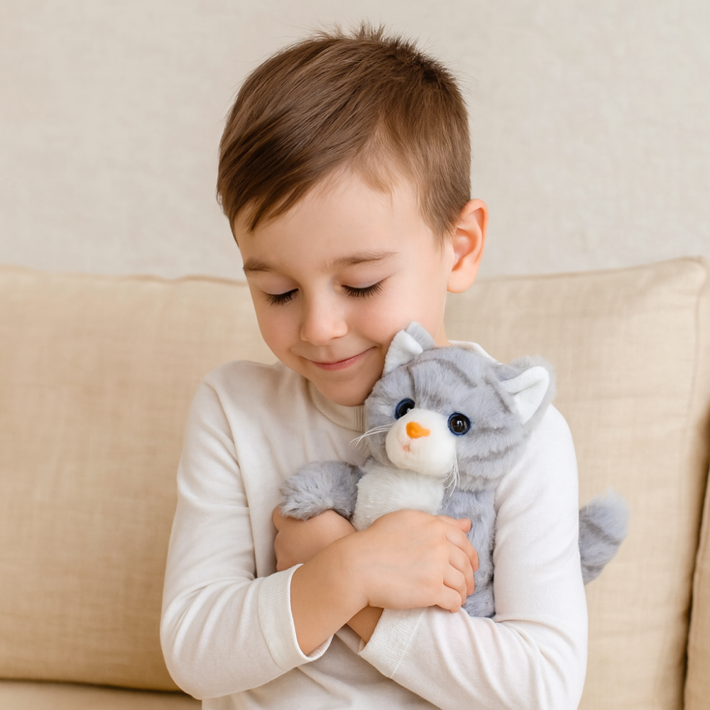 Katzen Plüschspielzeug, weiches Stoff-Kätzchen, Geschenk für Kinder