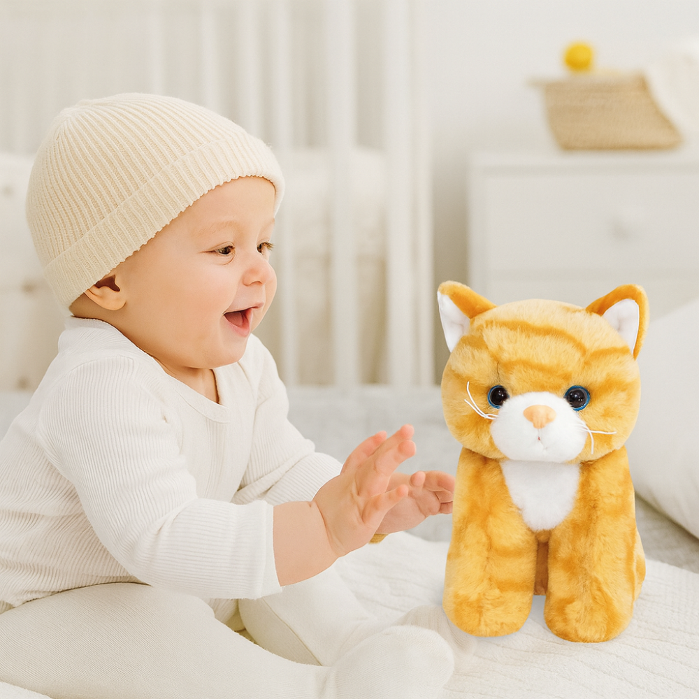 Katzen Plüschspielzeug, weiches Stoff-Kätzchen, Geschenk für Kinder