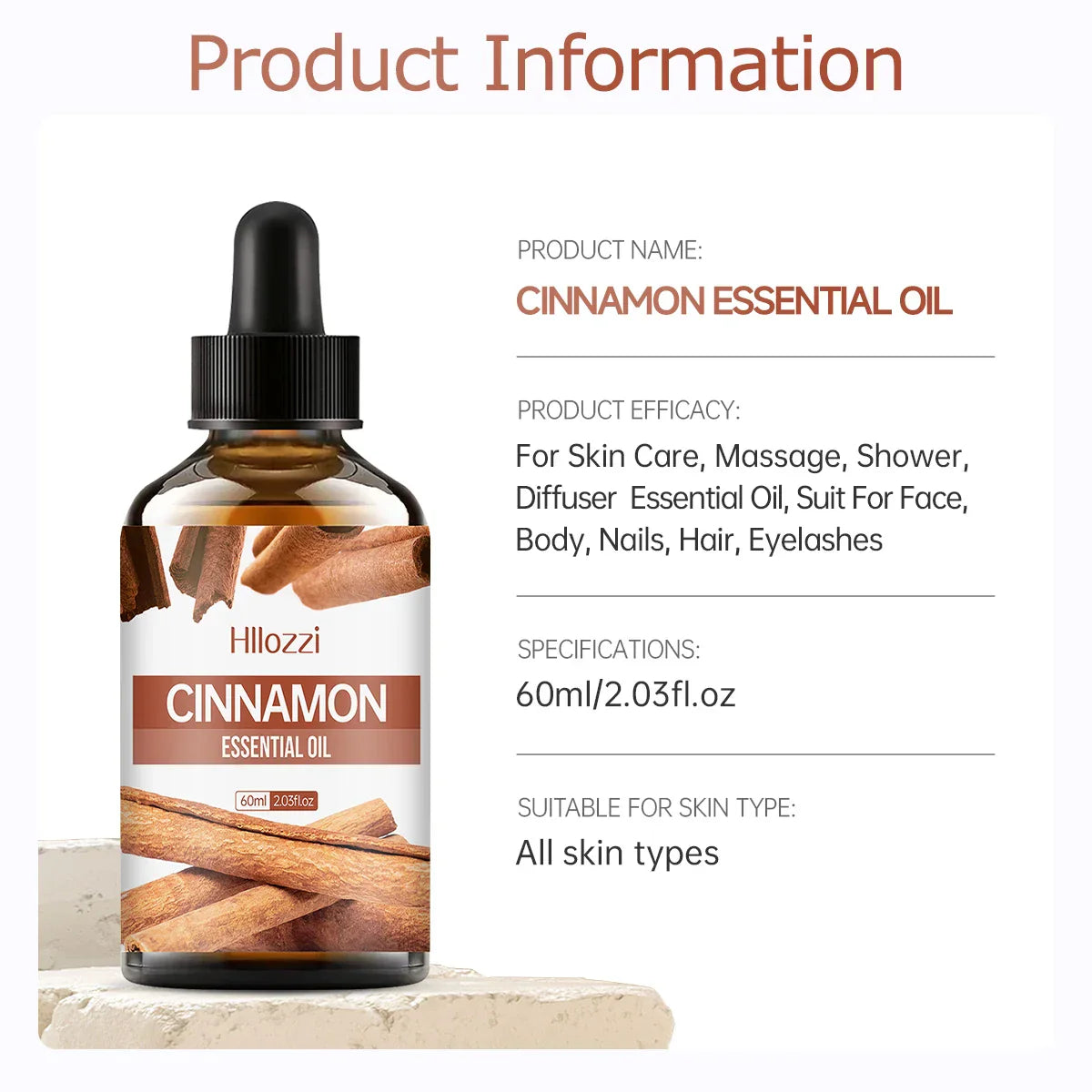 Kaufsy™ Zimt ätherisches Öl, 100% rein, Aromatherapie, Diffuser & Massage