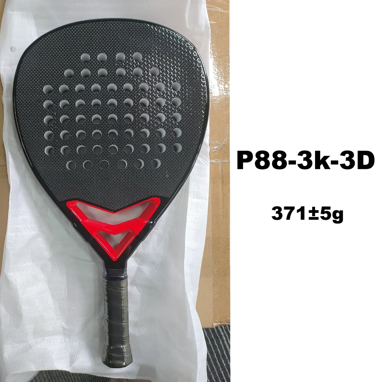 Vollcarbon Padel Schläger, leicht, matte Oberfläche, Anfänger & Profi