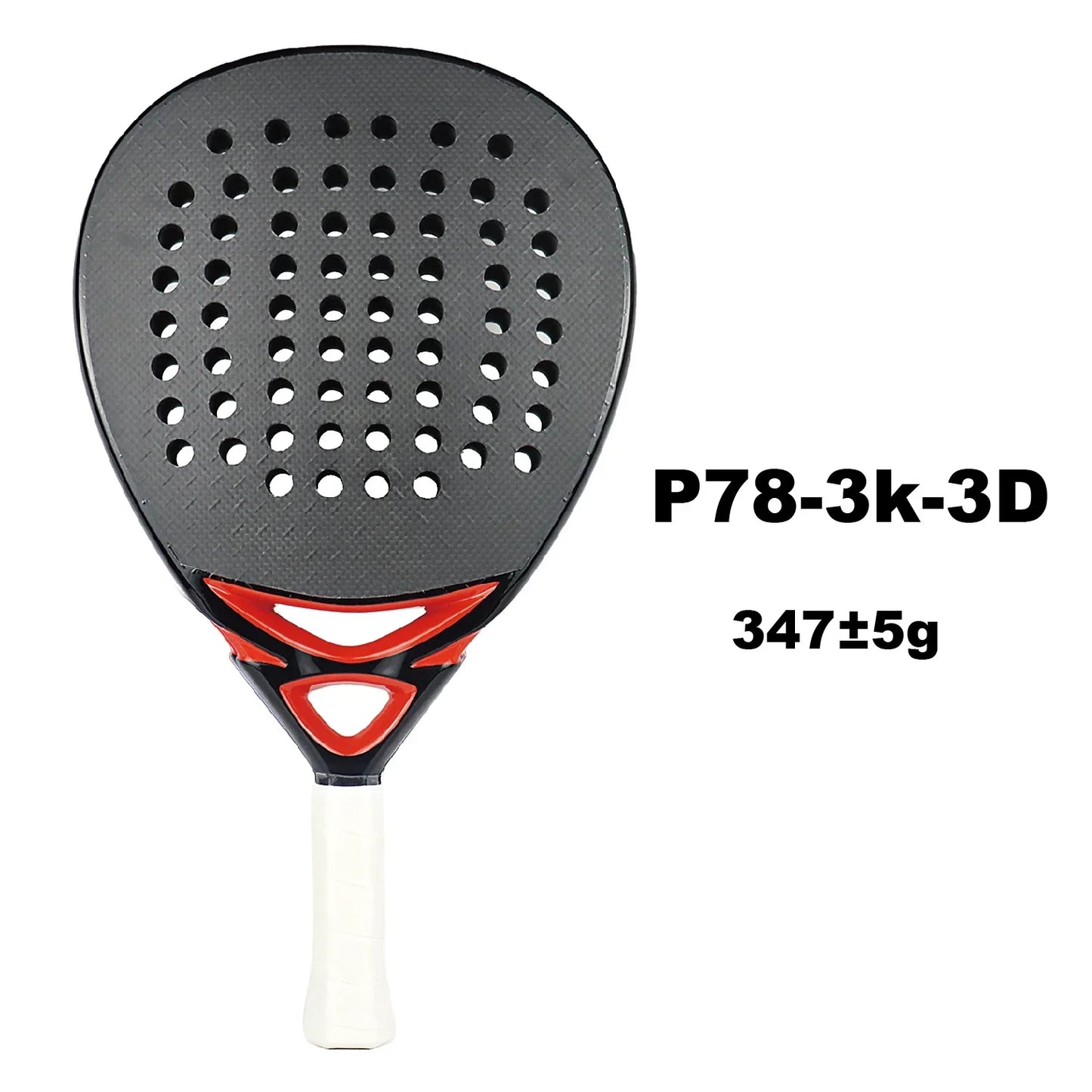 Vollcarbon Padel Schläger, leicht, matte Oberfläche, Anfänger & Profi