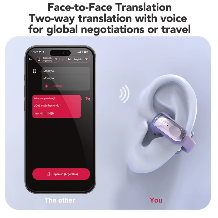 kaufsy | XF28 Open-Ear True Wireless Übersetzung Kopfhörer mit ASMR-Funktionen