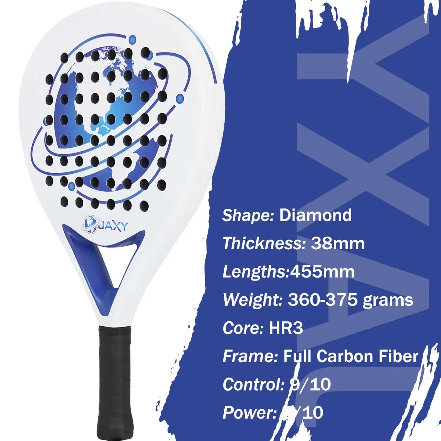 Vollcarbon Padel Schläger, leicht, matte Oberfläche, Anfänger & Profi