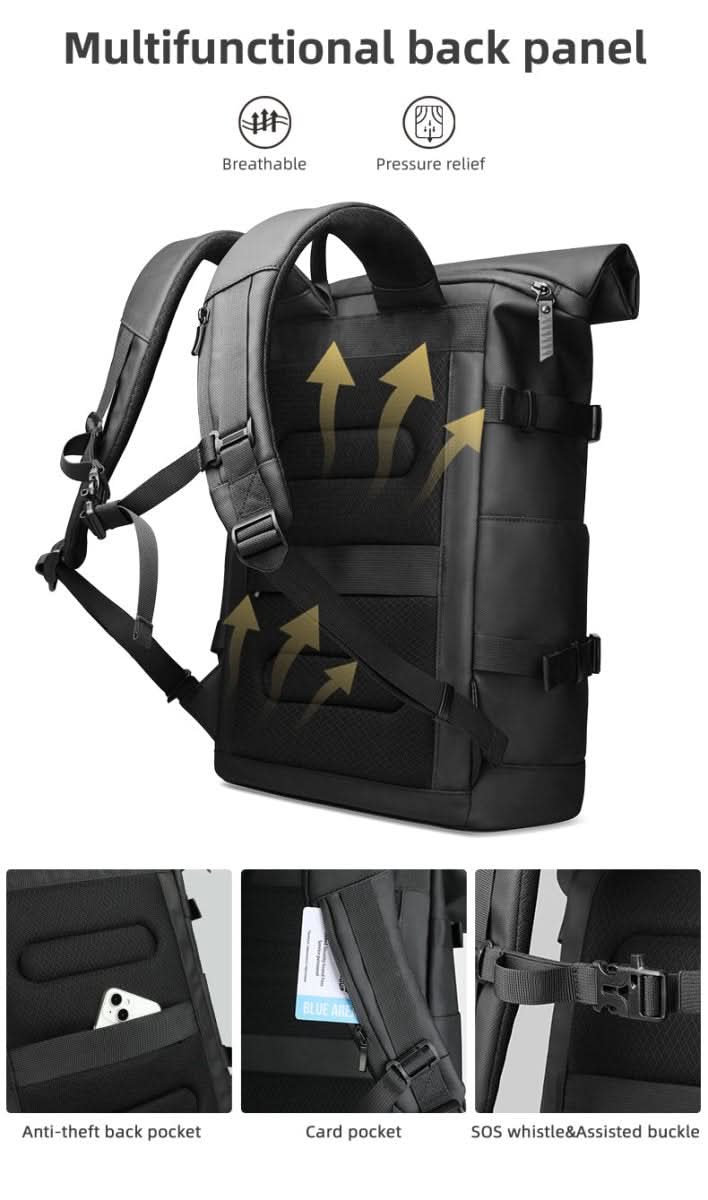 kaufsy | Erweiterbarer Outdoor-Rucksack mit großem Volumen & Laptopfach