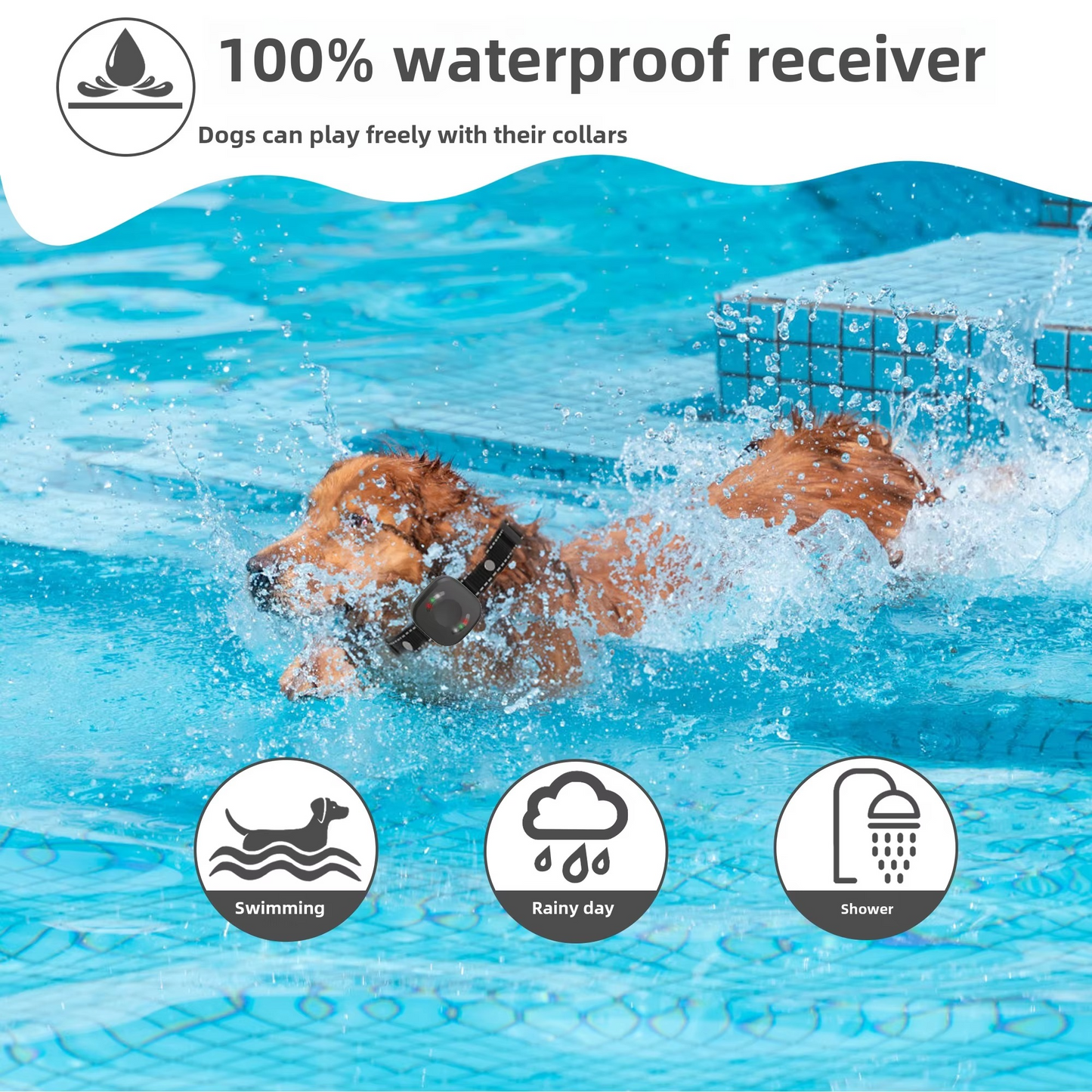 kaufsy | Ultimatives Sicherheits 1.574,8 Fuß Wireless Hundezaun-System mit wiederaufladbarem, wasserdichtem Halsband