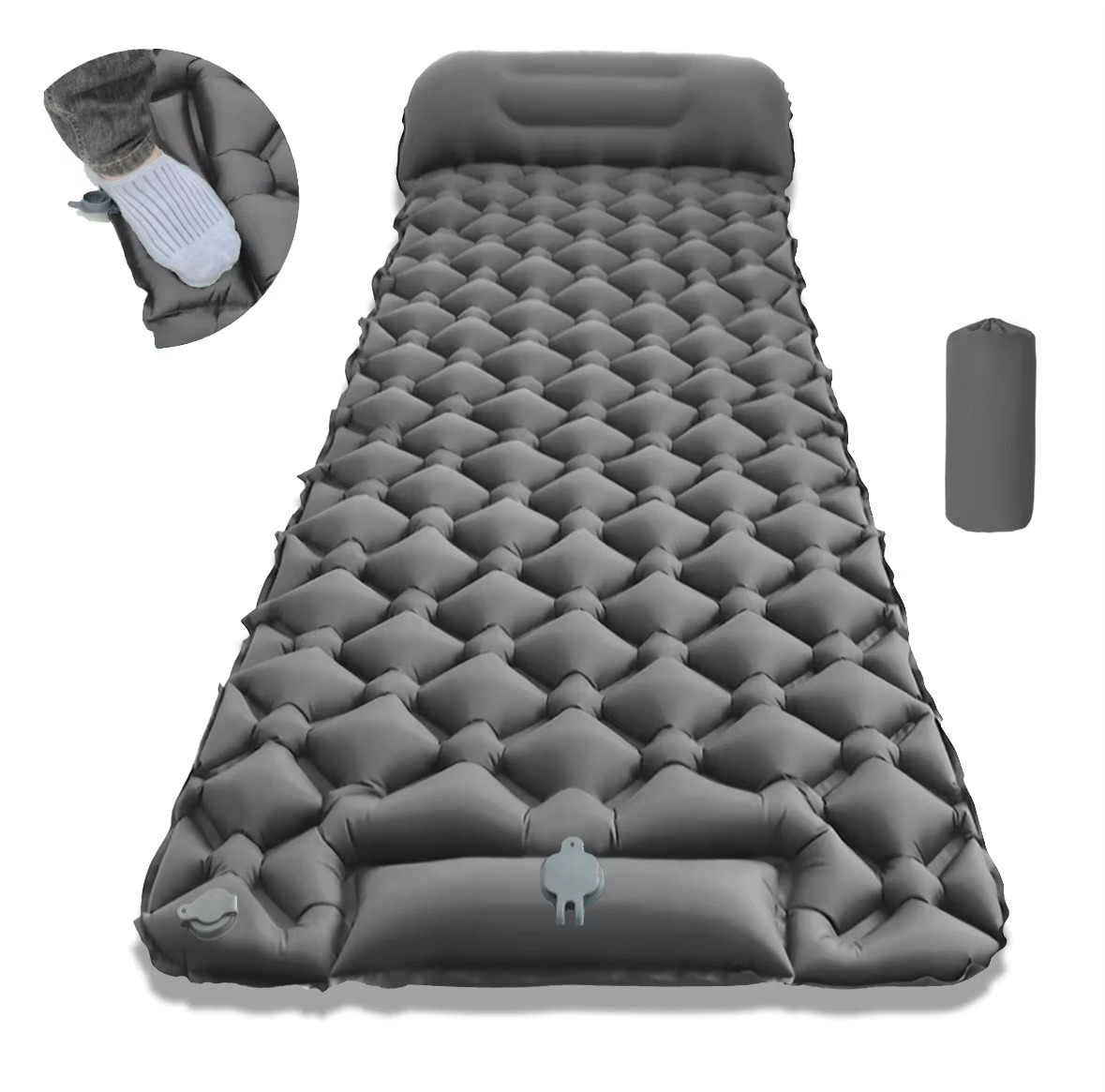 kaufsy | Ultra-Comfort Luftmatratze für Camping mit integriertem Kopfkissen und Pumpe