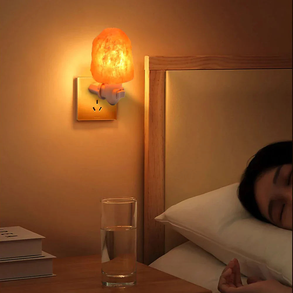 Steckdosen Himalaya-Salzlampe, LED Nachtlicht, Luftreiniger, Warm