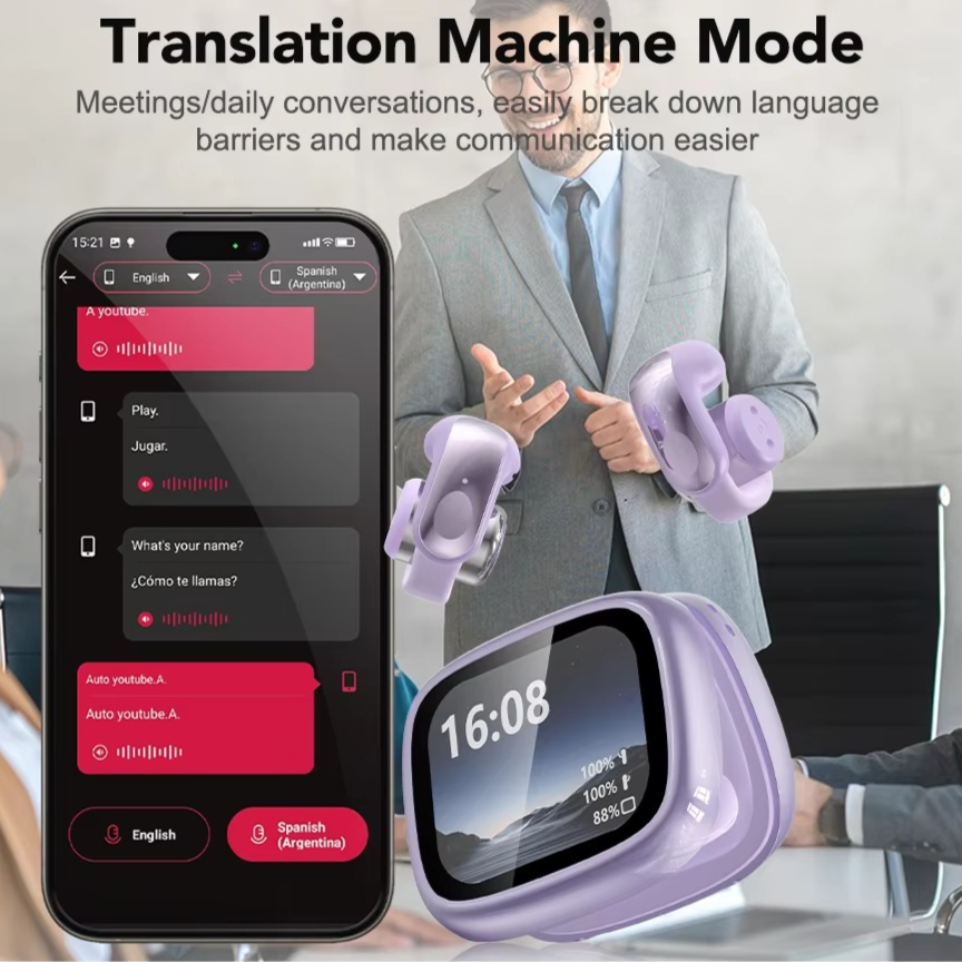 kaufsy | XF28 Open-Ear True Wireless Übersetzung Kopfhörer mit ASMR-Funktionen