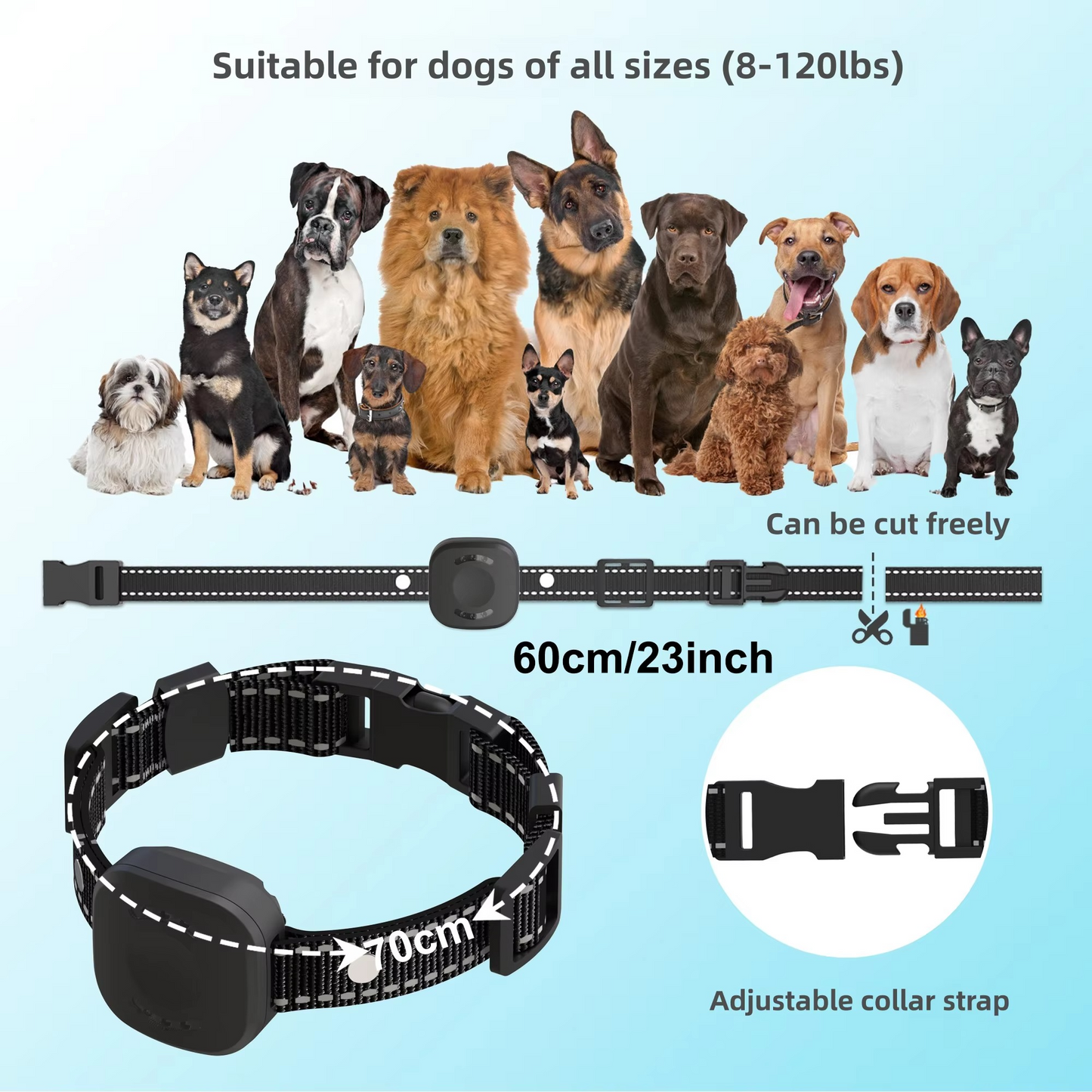 kaufsy | Ultimatives Sicherheits 1.574,8 Fuß Wireless Hundezaun-System mit wiederaufladbarem, wasserdichtem Halsband
