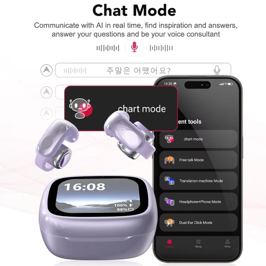 kaufsy | XF28 Open-Ear True Wireless Übersetzung Kopfhörer mit ASMR-Funktionen