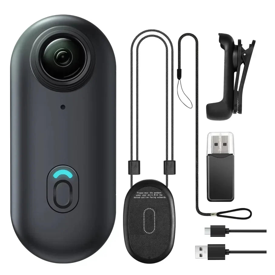 4K Mini WiFi Action Kamera, tragbar, wasserdicht, Magnetclip, 360° Mount
