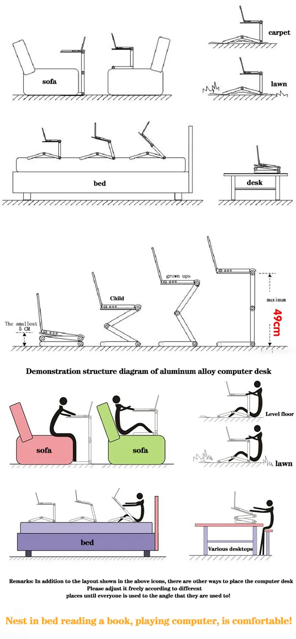 kaufsy | Verstellbarer Laptop-Ständer mit Mauspad