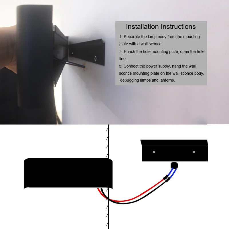 kaufsy | Moderne LED-Wandleuchte – 16W dimmbare Wandlampe mit Fernbedienung, Auf- und Ablichtung für Schlafzimmer, Wohnzimmer und Flur