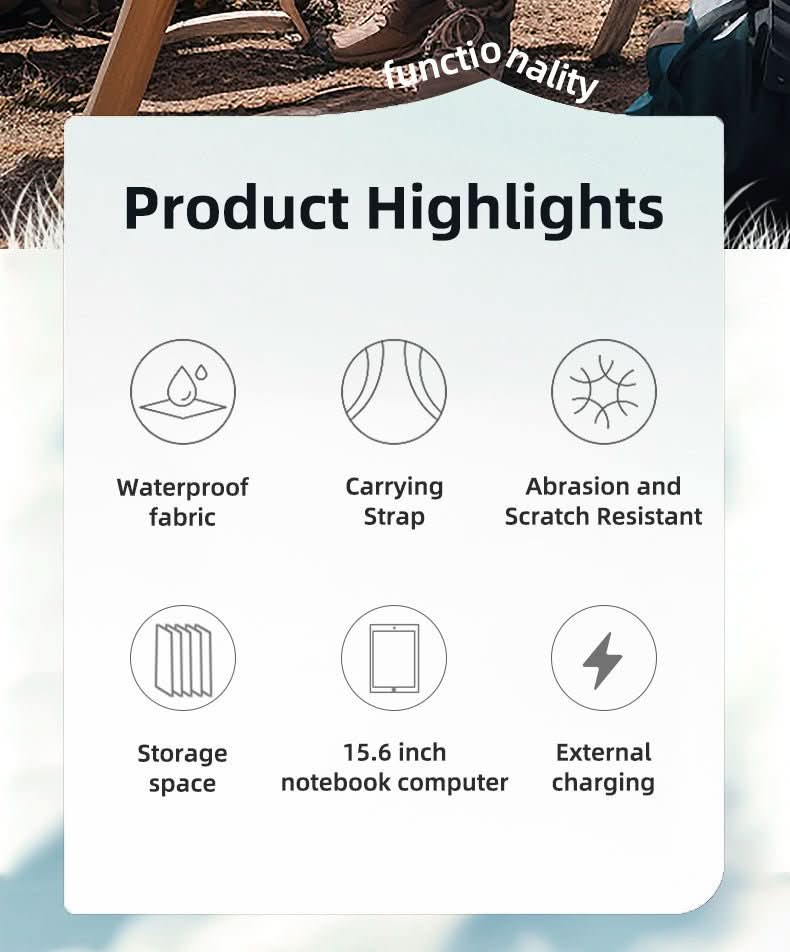 kaufsy | Multifunktionaler Rucksack für draußen mit USB-Anschluss