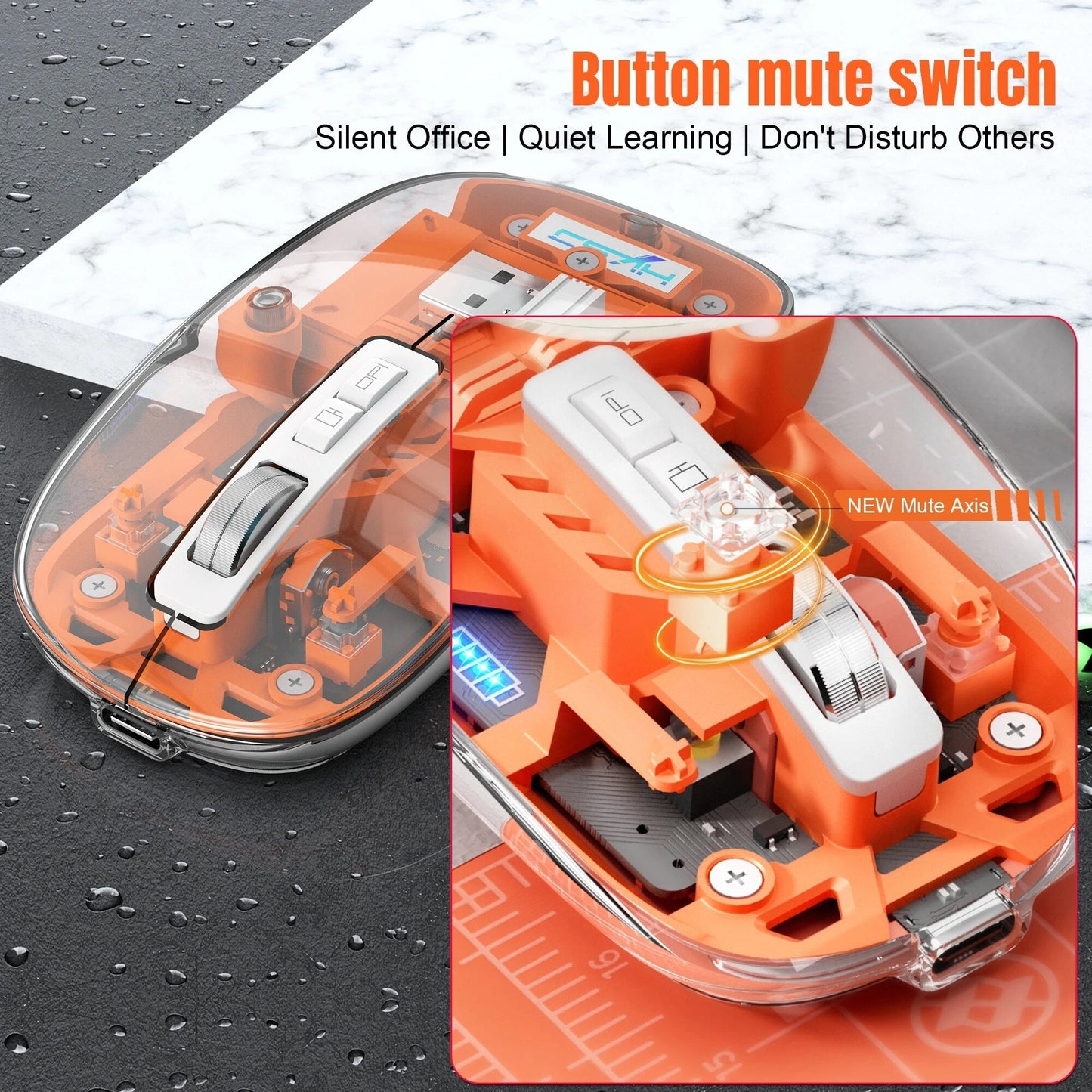 kaufsy | Transparente kabellose Bluetooth-Maus