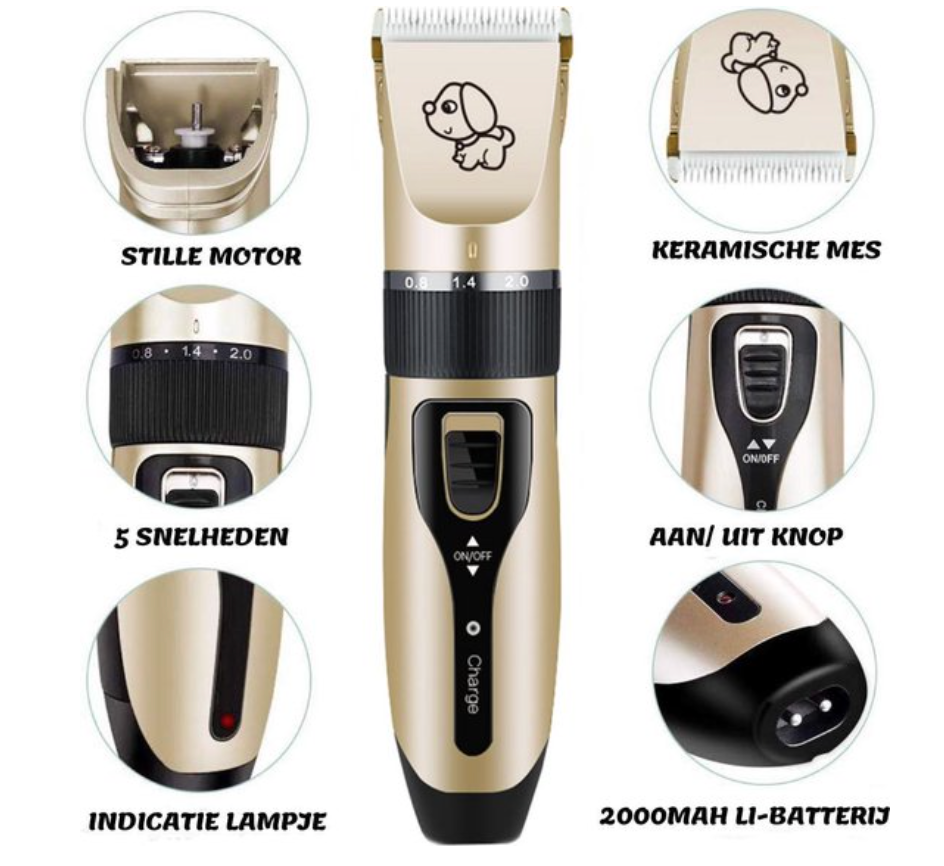 Petts – Hundeschermaschine mit 5 Stufen & Bürste – für alle Felltypen