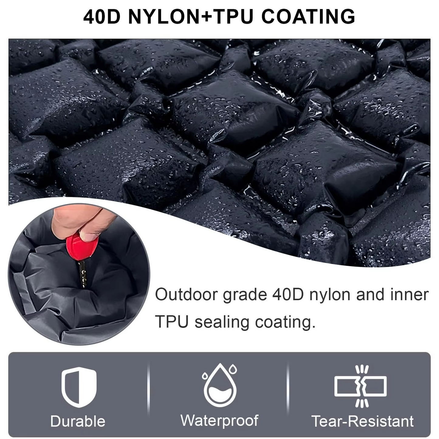 kaufsy | Ultra-Comfort Luftmatratze für Camping mit integriertem Kopfkissen und Pumpe