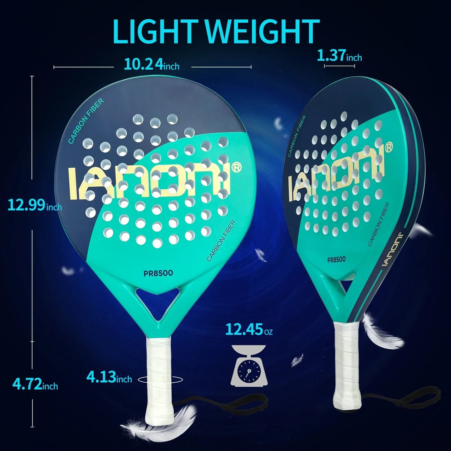 Carbon Padel Schläger, EVA Memory Foam Kern, leicht, mit Tragetasche
