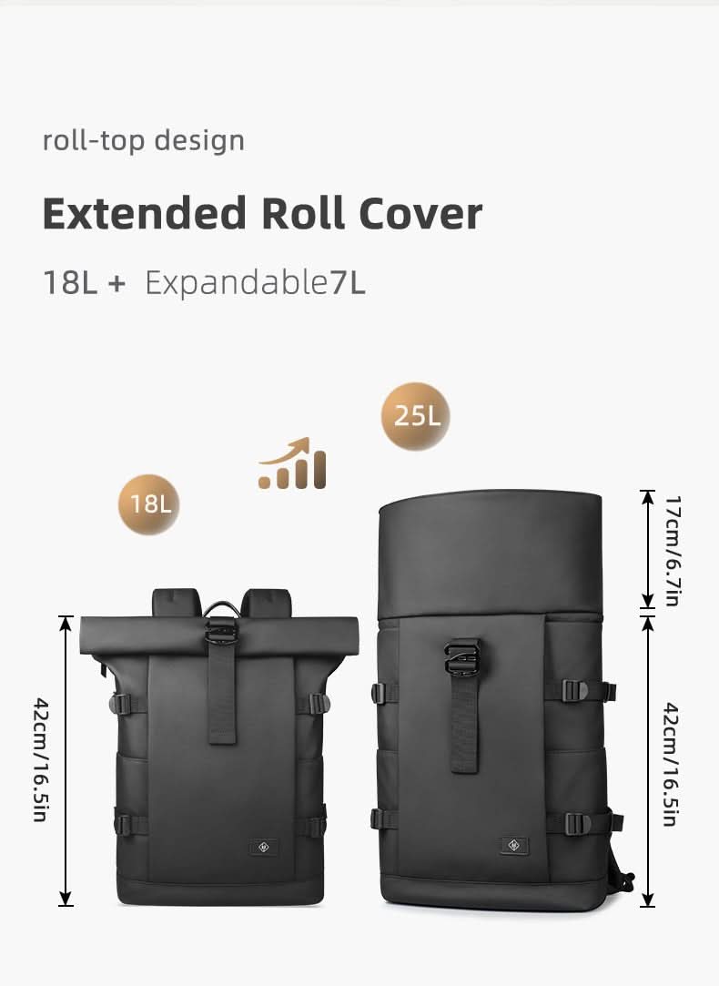 kaufsy | Erweiterbarer Outdoor-Rucksack mit großem Volumen & Laptopfach