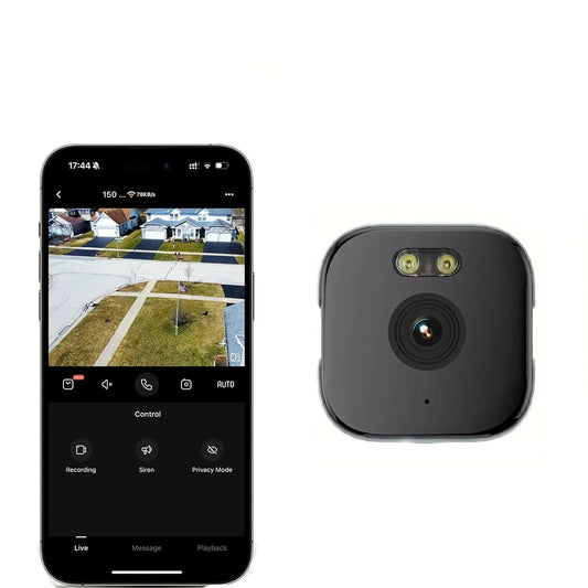 Fenster-Sicherheitskamera 3MP 2K, Dual-Band WLAN, Farbnachtsicht, 2er-Pack