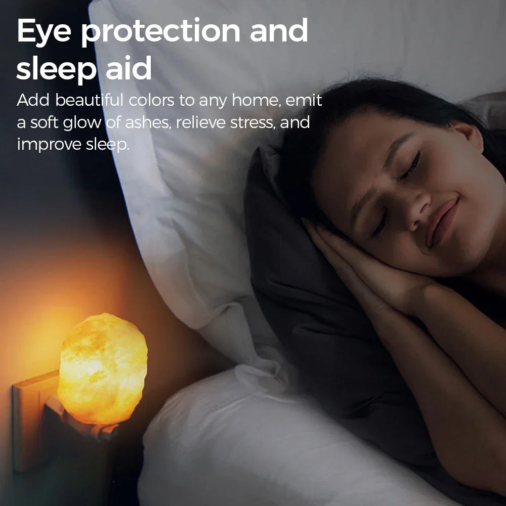 Steckdosen Himalaya-Salzlampe, LED Nachtlicht, Luftreiniger, Warm