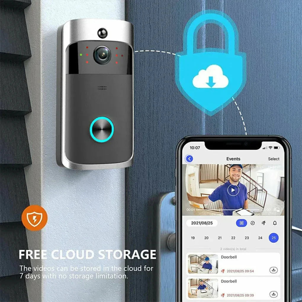 Kabellose Video-Türklingel mit Kamera, WLAN, Zwei-Wege-Audio, Bewegungserkennung